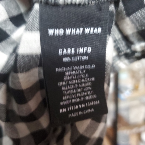 WHO WHAT WEAR off the shoulder plaid check top - Picture 5 of 5